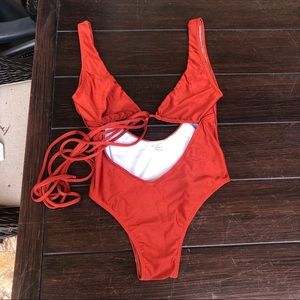 Copper one piece bikini